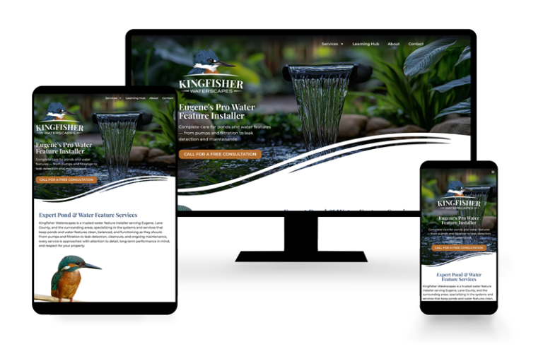Kingfisher Waterscapes - Design by Supernova Creative, dev by Roost